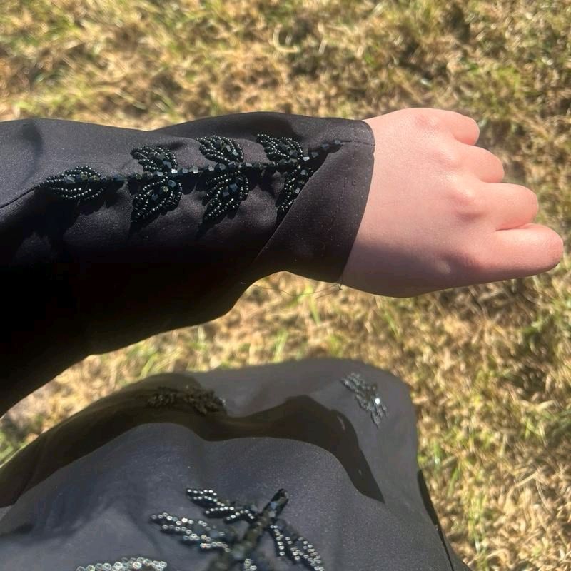 Isma Everyday Black Abaya Set with Black Embellishments