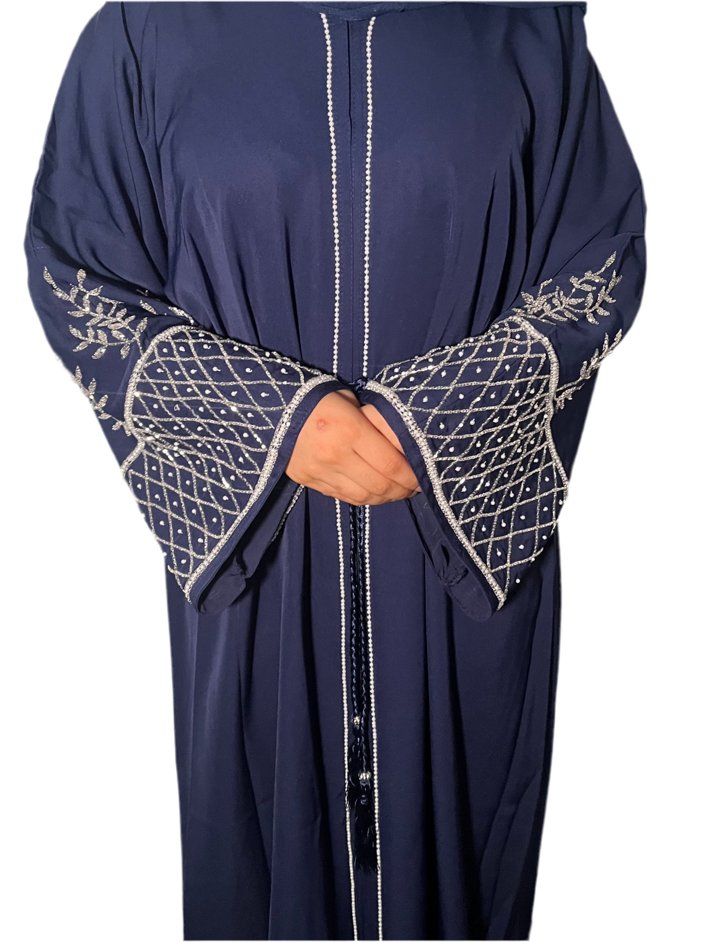 Haya Abaya embellished set in Royal Blue, Black and Navy