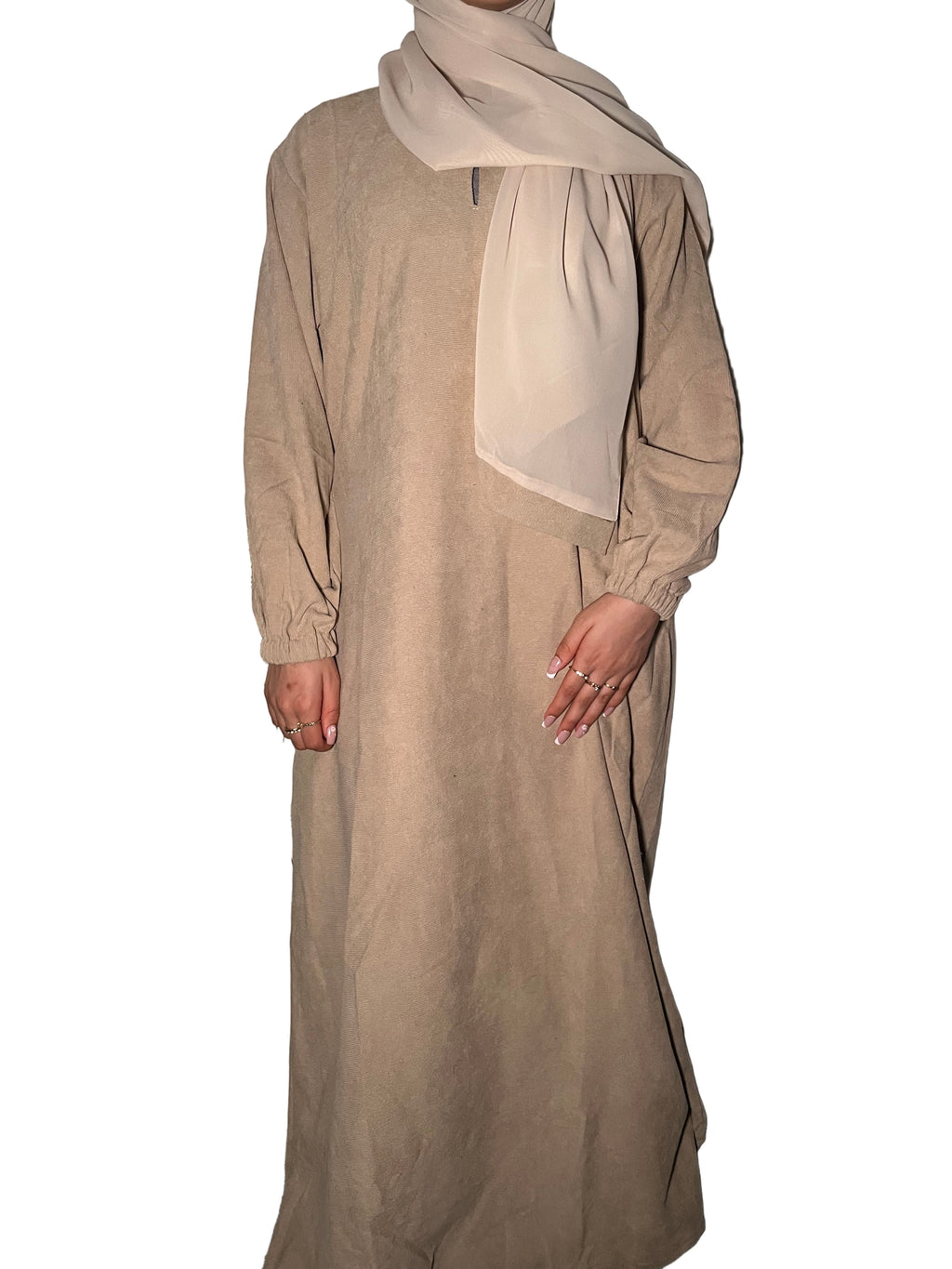 Codroy Winter Abaya with 2 Pocket Matching Scarfe – Elegant & Cozy