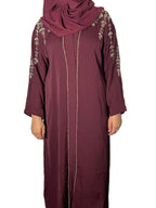Rida Abaya with Intricate Gold & Silver Embellishments Elegant Design for Any Occasion Black Abaya with Floral Emblishment