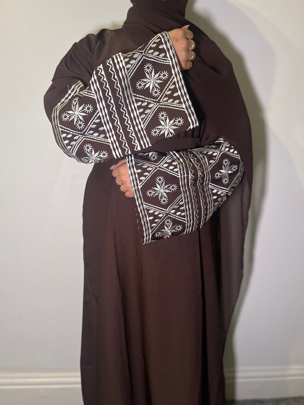 Safa Abaya with Embroidered Sleeves and Pockets - Premium Nida Fabric essential hitam ramadan embroidery elegant daily