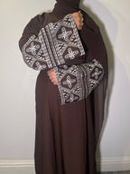 Safa Abaya with Embroidered Sleeves and Pockets - Premium Nida Fabric essential hitam ramadan embroidery elegant daily