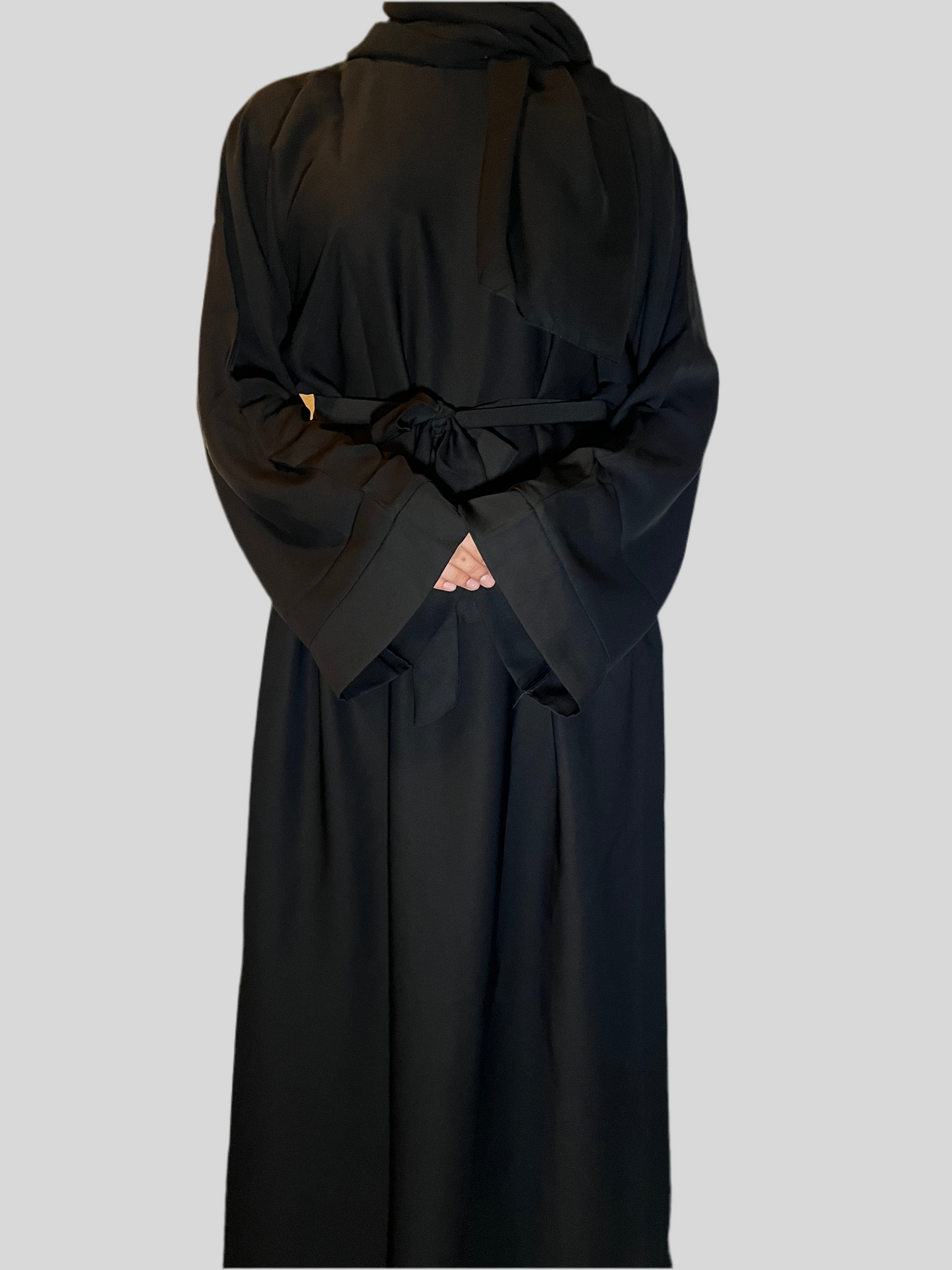 Leila Plain Abaya -with Pockets   3-Piece Set