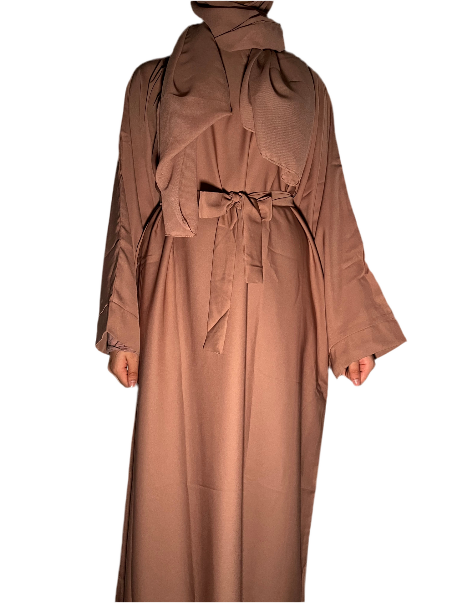 Leila Plain Abaya -with Pockets   3-Piece Set