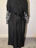 Safa Abaya with Embroidered Sleeves and Pockets - Premium Nida Fabric essential hitam ramadan embroidery elegant daily