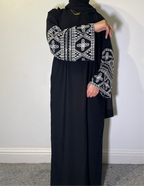 Safa Abaya with Embroidered Sleeves and Pockets - Premium Nida Fabric essential hitam ramadan embroidery elegant daily