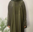 Marwa Abaya In Midnight - Olive