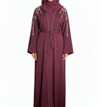 Rida Abaya with Intricate Gold & Silver Embellishments Elegant Design for Any Occasion Black Abaya with Floral Emblishment