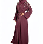Rida Abaya with Intricate Gold & Silver Embellishments Elegant Design for Any Occasion Black Abaya with Floral Emblishment