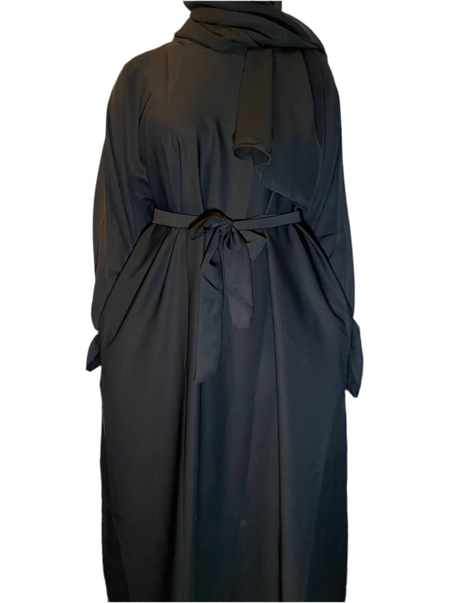 Leila Plain Abaya -with Pockets   3-Piece Set