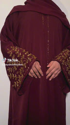 Riya Abaya beautiful embellishment on sleeves- 3 colours Modest