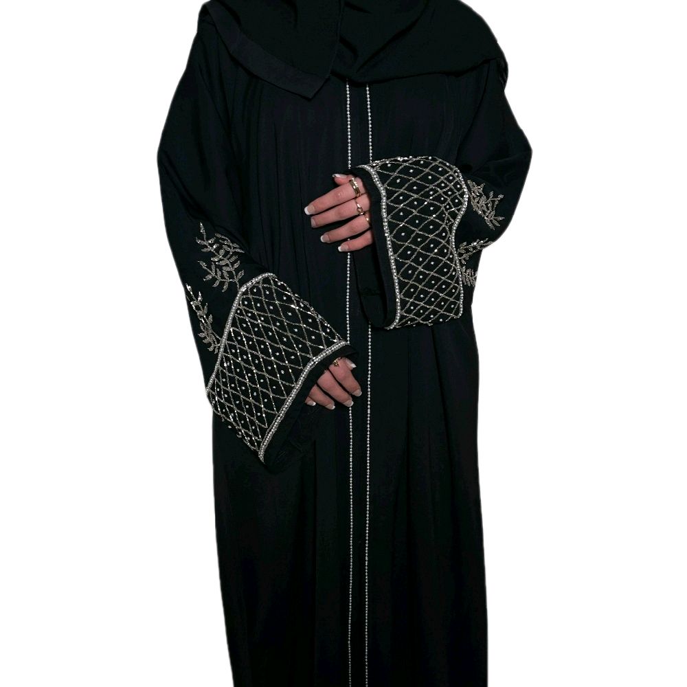 Haya Abaya - Black,Navy,Royal Blue, Olive  Embellished 3 Piece Set with Matching Scarf and Belt love party hitam ramadan luxury
