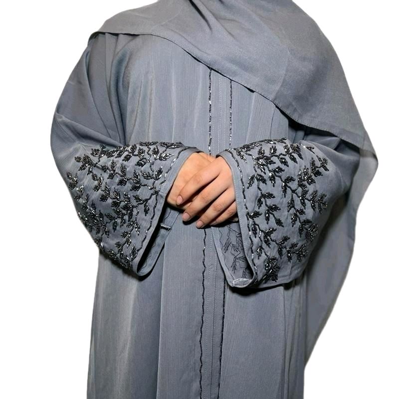 Riya Abaya 3 Piece Set Party Wear Fancy Abaya with Embellishments 3 Colours Available Red Gold Design love