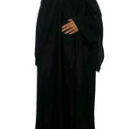 Plain Black Abaya 3-Piece Set – Casual Everyday Wear with Belt, Scarf & Two Pockets | Comfortable Modest Outfit