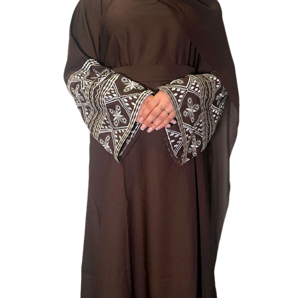 Safa Abaya In Black - Chocolate Brown