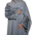 Riya Abaya 3 Piece Set Party Wear Fancy Abaya with Embellishments 3 Colours Available Red Gold Design love