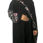 Amina Embroidery Abaya Comfortable 3 Piece Set Includes Belt Embroidered Scarf