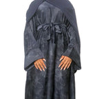 Farasha Abaya with Delicate Butterfly Pattern 3 Piece Set Including Abaya Belt and Scarf