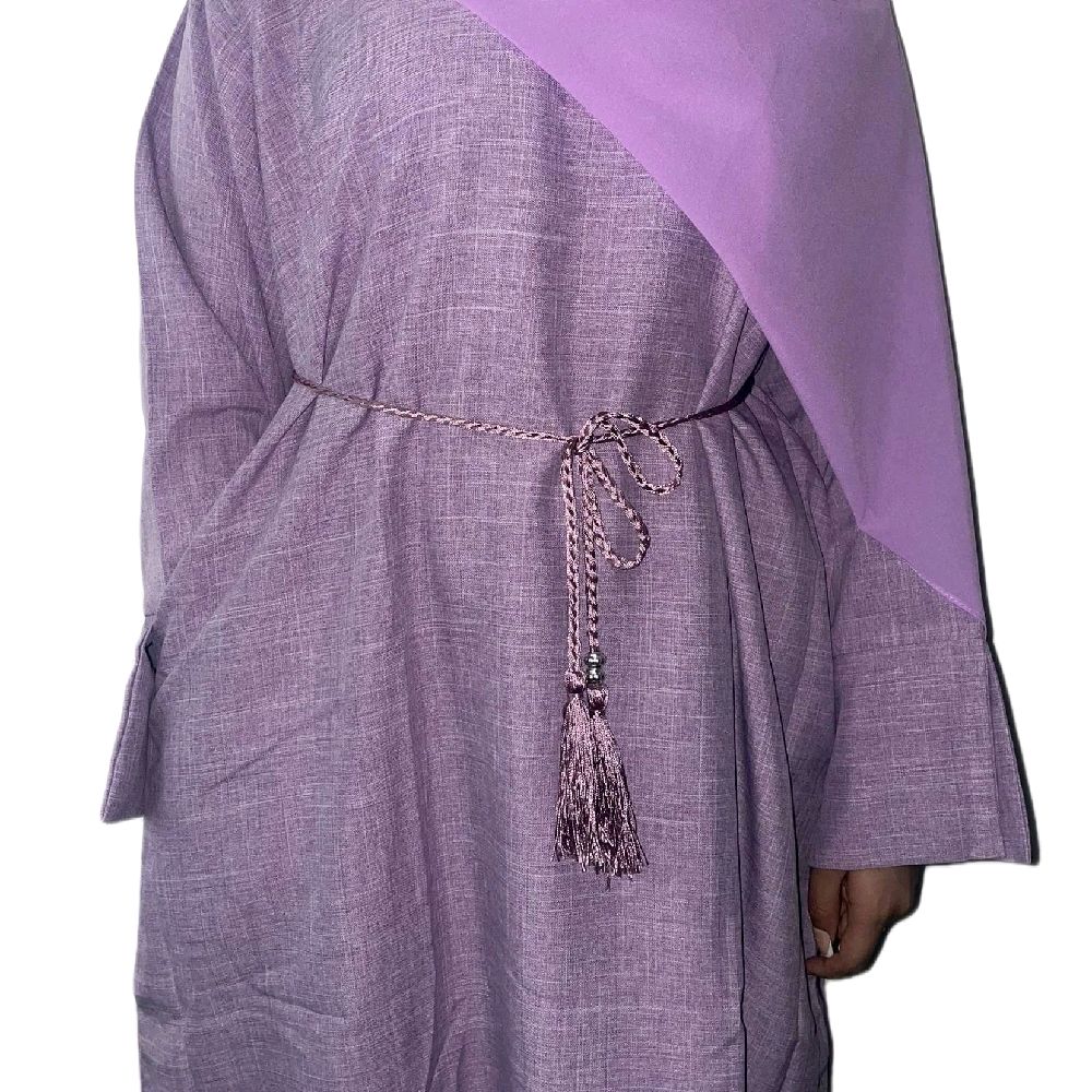 Imaan Linen Abaya with Slit Sleeves and Matching Chiffon Scarf - 8 colours luxury essential abayas plain daily affordable
