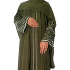 Haya Abaya - Black,Navy,Royal Blue, Olive  Embellished 3 Piece Set with Matching Scarf and Belt love party hitam ramadan luxury