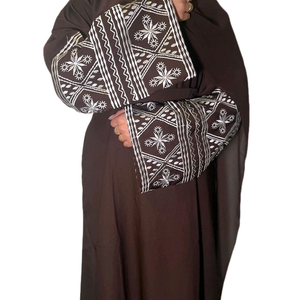 Safa Abaya In Black - Chocolate Brown