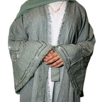 Linen abaya 4 piece set with inner outer belt scarf- any occasion affordable abaya