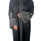 Haya Abaya - Black,Navy,Royal Blue, Olive  Embellished 3 Piece Set with Matching Scarf and Belt love party hitam ramadan luxury