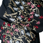 Yusra Abaya with Beautiful Flower Embroidery for Modesty in Black Elegant and Stylish