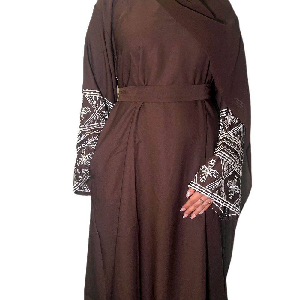 Safa Abaya In Black - Chocolate Brown