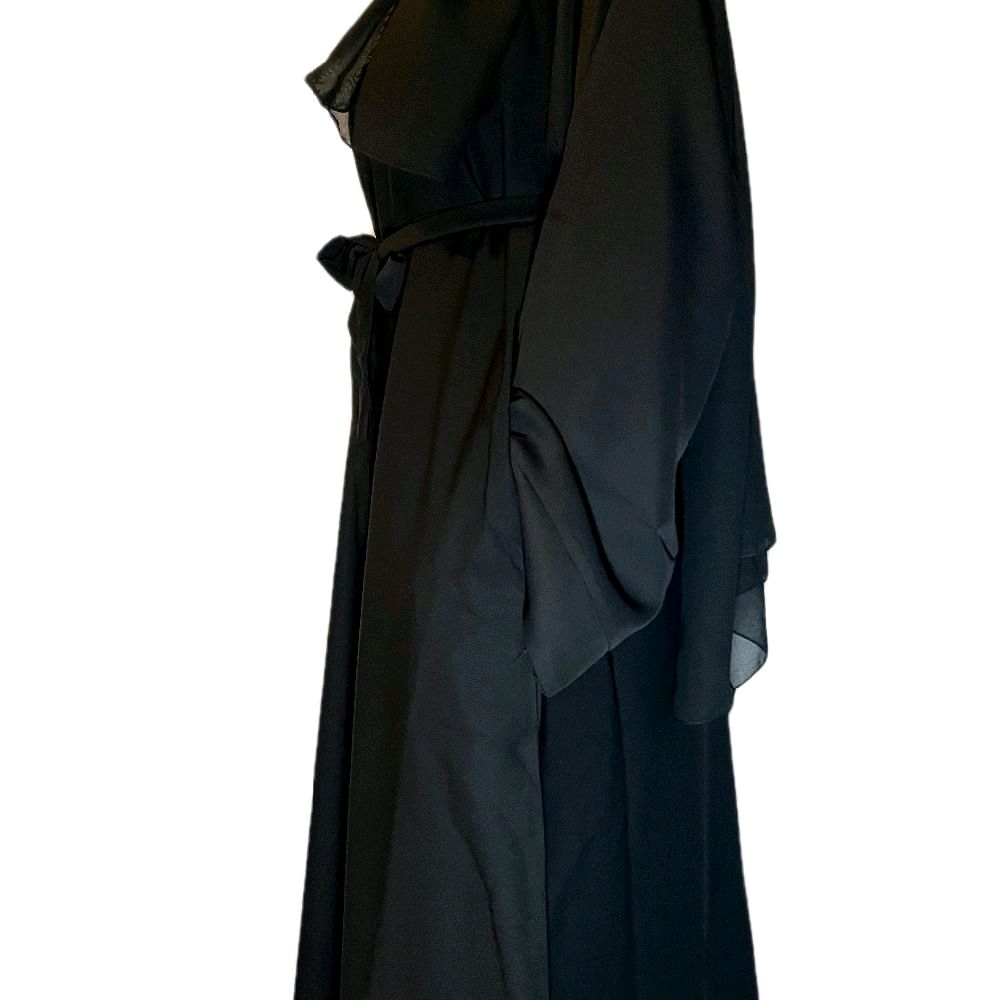 Leila Abaya in Black -  with Belt and Scarf
